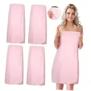 4 Pcs Spa Wrap Towel Wrap for Women Spa Robe with Adjustable Medium Pink