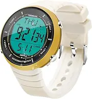 [TEKMAGIC] Women's Wristwatch with Silicone Band 10 ATM 100 meters Waterproof Suitable for Swimming and Diving with Backlight, Alarm Clock, Stopwatch, Calendar, Dual Time Zone