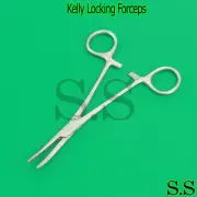 Kelly Hemostat Forceps 5.5" Curved Fishing Plier Locking Clamps German Grade