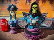 SKELETOR & EVIL-LYN Masters of the Universe Bust Set Custom 3D HE-MAN Statue Art