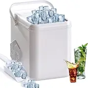 Ice Cube Maker,Electric Countertop Ice Maker with Ice Scoop and Basket, 9 Ice Cubes in 6 Mins, 2 Sizes of Ice, 12 KG in 24Hrs, Ice Maker Machine for Home, Kitchen,Office,Bar and Party