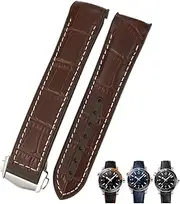 [XNWKF] 20mm Cowhide Watch Bands for Omega Seamaster 300 Speedmaster DE VILLE Watch Strap for Men Bracelet Point buckle