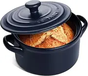 [LE TAUCI] 3 Quart Ceramic Dutch Oven for Bread Baking, Dutch Oven Pot with Lid for Sourdough Bread, Non-Coated and Non-Toxic Ceramic Bread Oven Pan, Use as Soup and Stew Pot, Midnight Blue