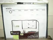 NEW Quartet Magnetic Cork & Dry Erase Calendar Whiteboard Black Frame 11'x14"