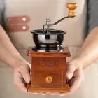 Manual Coffee Grinder Manual Wooden Coffee Mill for Travel Office Press over