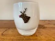 Glassybaby LIGHT THE WAY Hand Blown, NIB, Engraved Reindeer, Discontinued