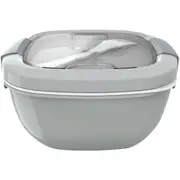 Bentgo All-In-One 18cm Salad Container w/ Fork Food Storage Lunchbox Bowl Grey