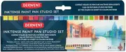 Derwent Inktense Paint 24 Pan Palette, Set of 24, Half Pan Size, Water-Soluble, Ideal for Painting & Crafts on Paper & Fabric, Professional Quality (2305545)