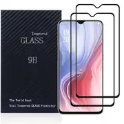 [2 PACK] Oppo Reno Z Screen Protector Full Coverage Tempered Glass Screen Protector Guard (Black) - Case Friendly