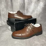 NEW Bostonian by Clarks Wenham Cap Oxford, Brown Leather, Size Men 9 M