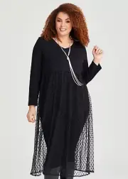 Taking Shape TS Evening Event Cocktail Mesh Dress Stretch Top 16 plus sz BN