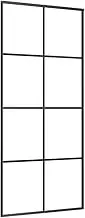 'vidaXL Sliding Door 90x205 cm - Modern Space-Saving Aluminium and ESG Glass Room Divider Door in Black