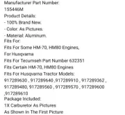 Tecumseh HM80 Compatible 155446M Carburetor Brand New