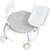 Qianly Backrest Chair Kids Chair for Eating with Dining Tray with Universal Wheels Removable Cushion Baby Dining Seat Child Chair, Gray