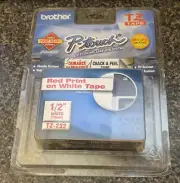 Brother P-Touch Labeling System TZ-232, UV, & Spill Resistant 12MM Red on White