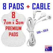 Omron compatible ELECTRODE TENS PADS CABLE WIRE LEAD CORD + 8 PREMIUM PADS ⭐⭐⭐⭐⭐