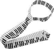 [Minkissy] Unique Keyboard Print Tie Men's and Women's Neckties for Business or Casual Soft and Comfortable Satin