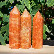 Natural Orange Sunstone Obelisk Crystal Tower Quartz Point Relieve Fear & Stress