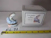Porcelain Hinged Box Trinket Midwest PHB New Mini Rainbow Trout Fish With Lure