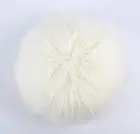 1x Round Real Mongolian Lambskin Fur Pillow Case Chair Cushion Cover White 16"