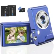 Portable 1080P FHD 36MP 32GB Card Kids Beginner Mini Compact Digital Camera Blue