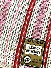 NEW (5) Vintage Hanson PINK Red Stripe WAFFLE WEAVE Dish Cloths Dish Rags NOS