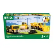 Brio World Construction Vehicle Set Ages 3+ (Train Toy Wooden Rail) 33658_