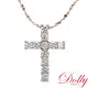 【DOLLY】0.50克拉 18K金十字架輕珠寶玫瑰金鑽石項鍊