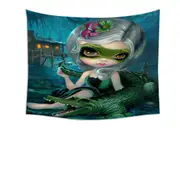 Cool Fantasy Art the Alligator Girl Tapestry
