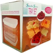 Chadwick Miller Stack 'n Serve Rota-Tray Serve Set Vintage Stackable Appetizers