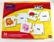 Clever Kids MATCH & LEARN ABCs Educational Game 26 Puzzle Pairs BOX DAMAGED