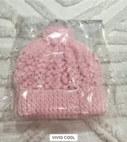 Handmade Newborn Pink Beanie In Super Soft Acrylic Wool, FREE POSTAGE