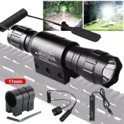 Tactical White Red Green LED Flashlight Torch Predator Light Kit w/ Scope Mount