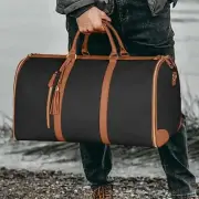 Foldable Travel Bag Garment Duffle Lightweight Large PU Leather Folding Duffel