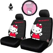 Yupbizauto 4 Pieces Hello Kitty Car Accessories Seat Cover with Steering Wheel Cover and Air Freshener