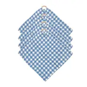 4PK Annabel Trends Muslin Security Blanket Baby Blankie 32x32cm Gingham Blue