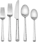 Hammered Flatware Set, 20 Piece, Silver