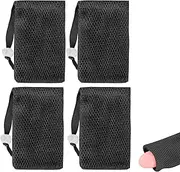ReignSword 4 Pack Soap Saver Bag for Bar Soap, Exfoliating Mesh Soap Pouch with Drawstring Closure, Foaming and Drying Soap Bag for Shower (Black)