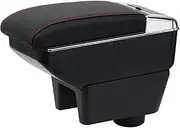 YJYWZH Armrest Compatible with Seat Ibiza 6j Ibiza 6L Armrest Black Leather Center Storage Box Interior Retrofit Parts