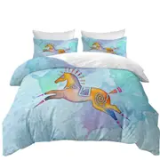Native American Animal Art Painted Horse Pony Quilt Cover