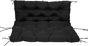 Waterproof Outdoor Bench Cushion for 2 Seater 3 Seater Swing Seat with Backrest Black Soft Patio Furniture Pad Sun Lounger Bench Mat 100*100*10cm