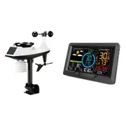 Wireless Weather Station With Wind Speed Rain & Direction Detection Forecast Clock Black