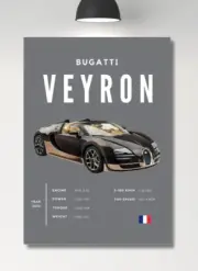 Bugatti Poster Print Veyron Poster Supercar Poster Wall Art Car Photography 2