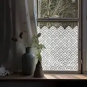 Pure White Frosted Privacy Stained Glass Window Film, Removable Static Cling Glass Decals Decor for Glass Window Door, Lotus Petal 59.05"x22.83"