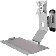 Monitor Arm Swivel Head Monitor Stand with Engineered Tray Non-Foldable Single Screen Silver Stand Monitor Mount