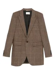 [Saint Laurent Paris] Saint Laurent Paris-Giacca Monopetto Check-Donna 42 FR