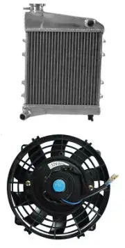 Aluminum Radiator &FAN for AUSTIN / ROVER MINI cooper / MORRIS MODELS 1967-1991