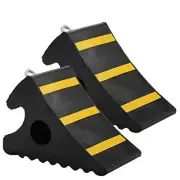 2 Pack Wheel Chocks Heavy Duty Industrial Rubber Wheel Blocks with Reflective