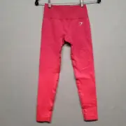 Gymshark Womens Pink Red Ombré Elastic Waist Pull-On Compression Leggings XS