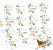 DAYIMG 48Pcs Winnie Stickers Thank You Labels Honey Jar Decorations First Birthday Supplies